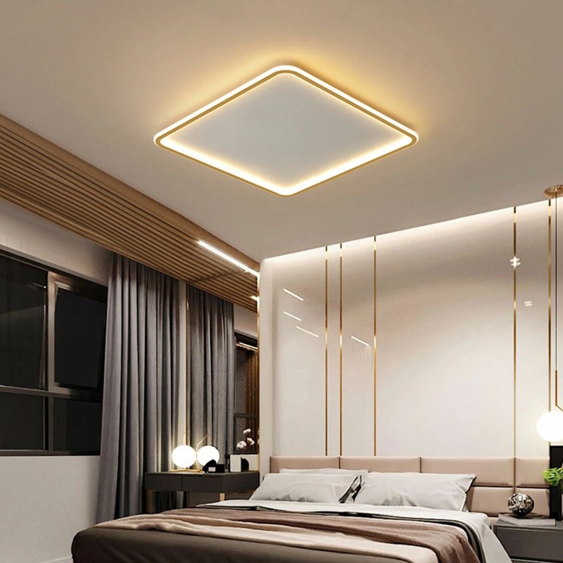 Premium Modern LED Ceiling Light Dimmable Flush Mount Chandelier Fixture With Remote Control 5