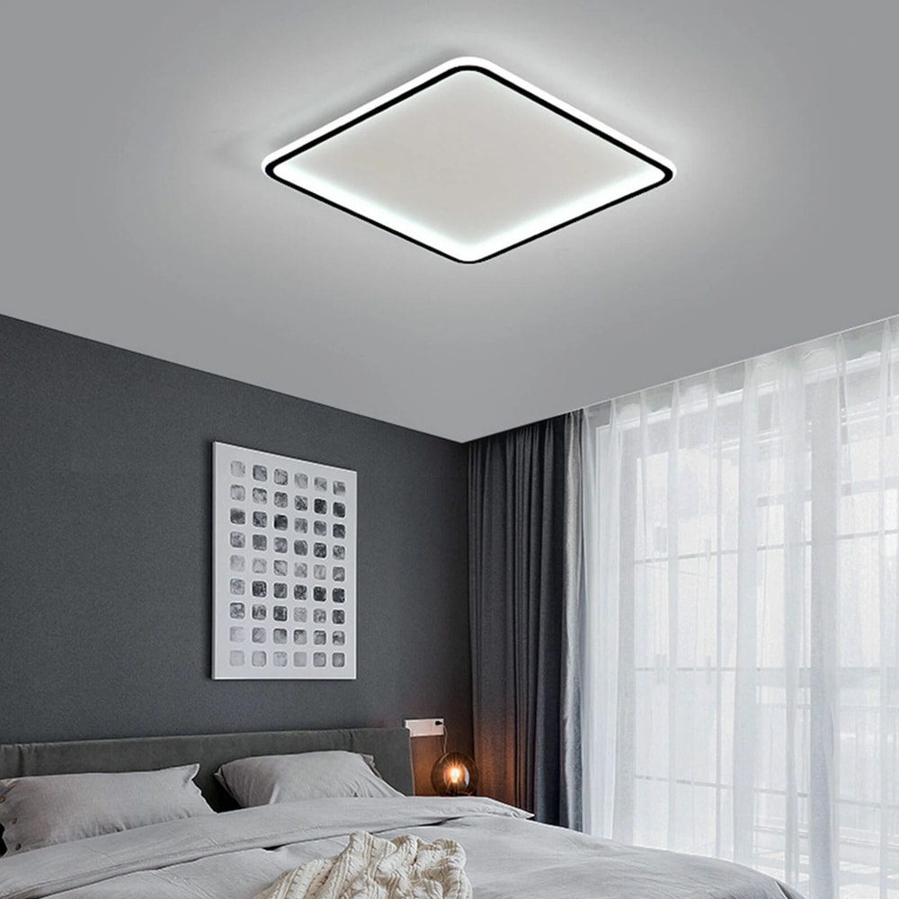 Premium Modern LED Ceiling Light Dimmable Flush Mount Chandelier Fixture With Remote Control 6