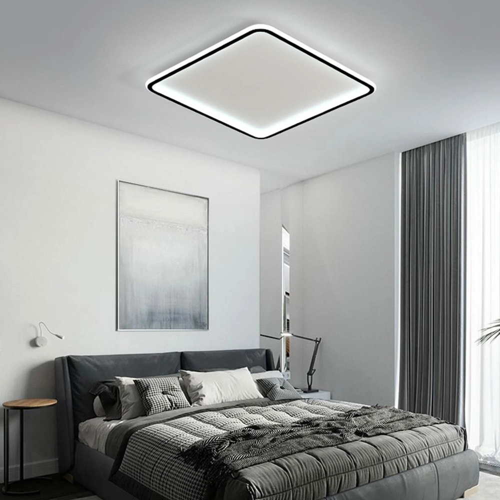 Premium Modern LED Ceiling Light Dimmable Flush Mount Chandelier Fixture With Remote Control 7