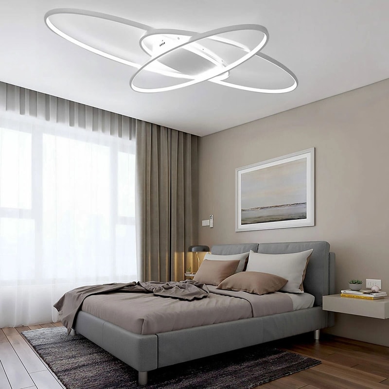 Modern Geometric LED Ceiling Light Dimmable Flush Mount Ceiling Light For Living Room Bedroom 1