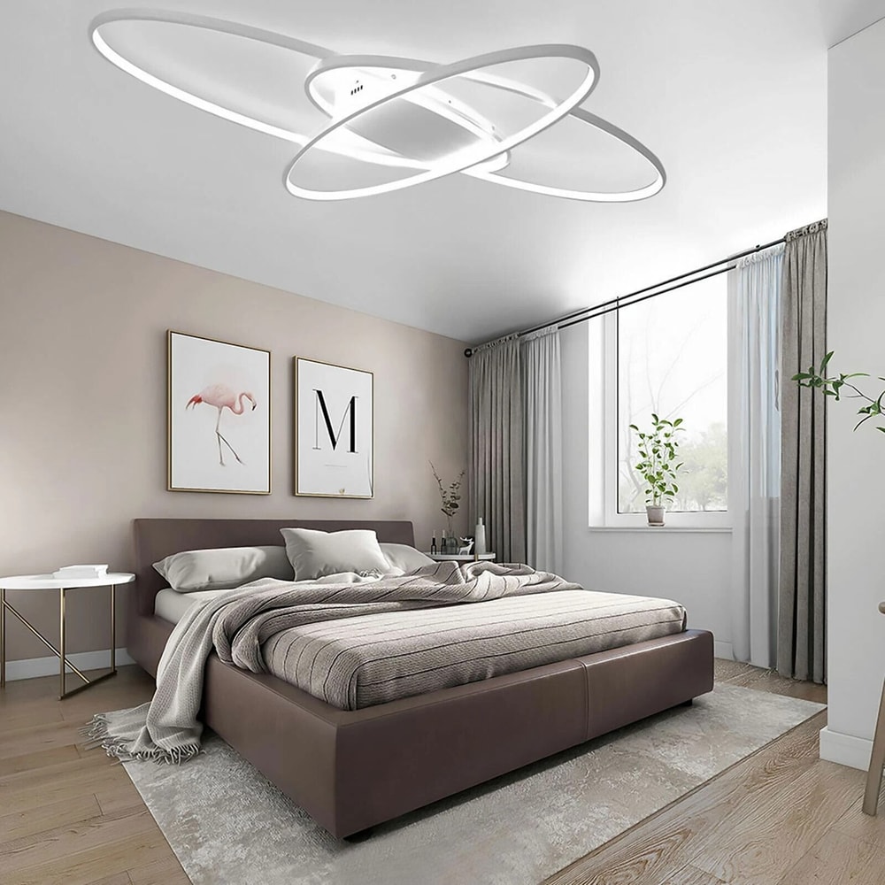 Modern Geometric LED Ceiling Light Dimmable Flush Mount Ceiling Light For Living Room Bedroom 3