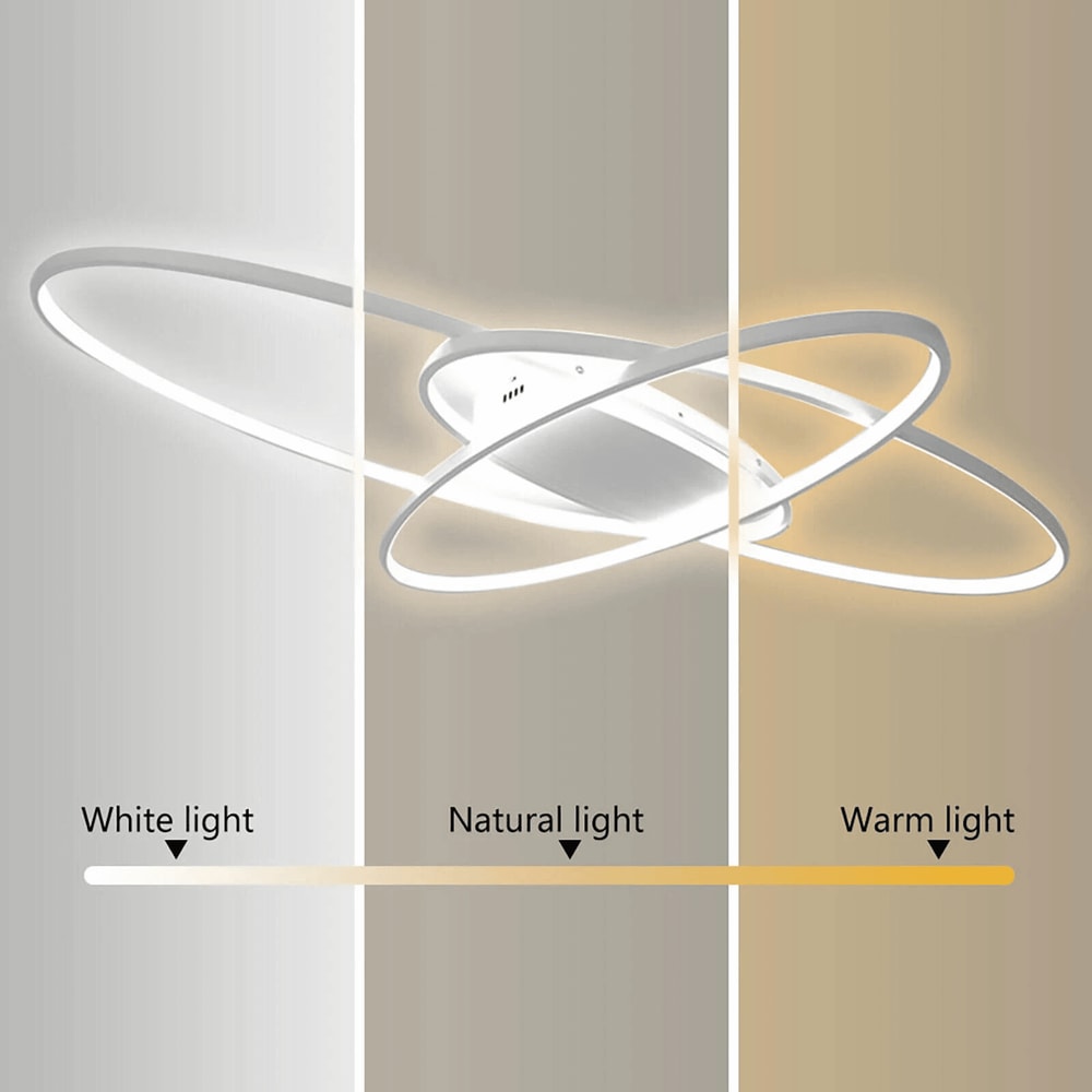 Modern Geometric LED Ceiling Light Dimmable Flush Mount Ceiling Light For Living Room Bedroom 5