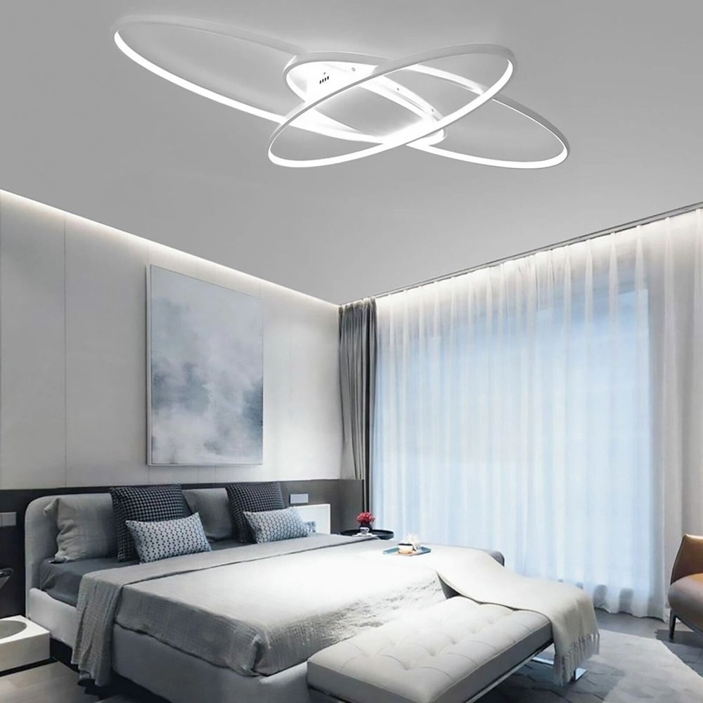 Modern Geometric LED Ceiling Light Dimmable Flush Mount Ceiling Light For Living Room Bedroom 7
