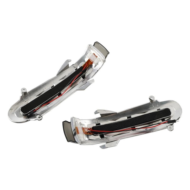 Mercedes Side Mirror LED Turn Signal Lights Pair Gray Amber 6