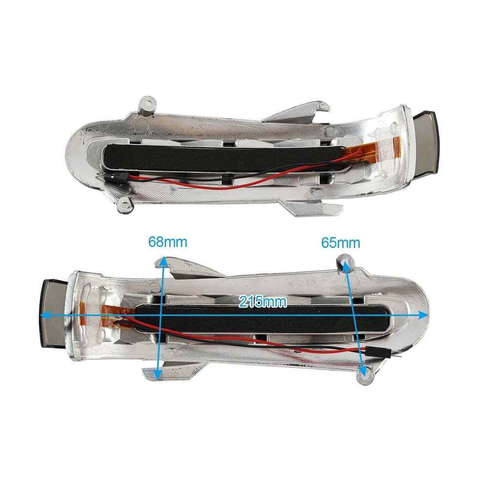 Mercedes Side Mirror LED Turn Signal Lights Pair Gray Amber 8