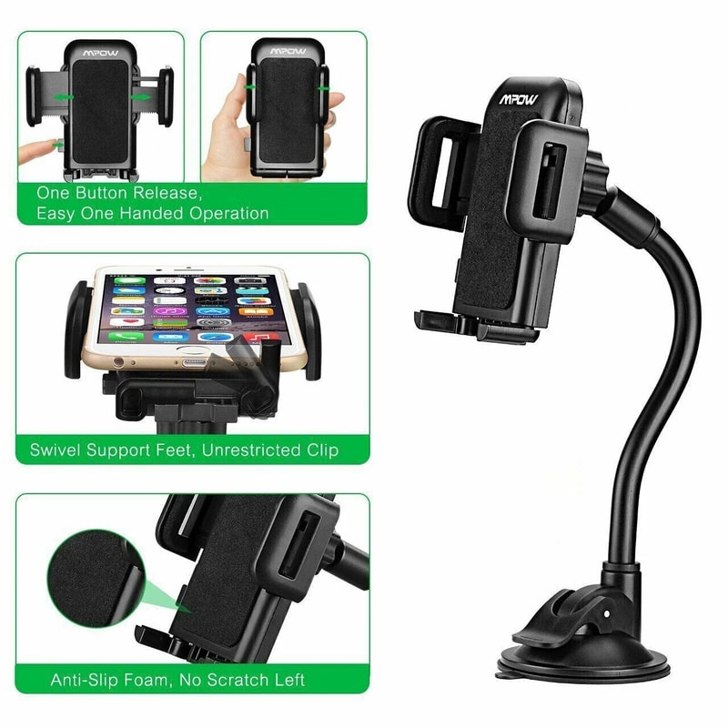 Universal 360 Windshield Phone Mount For Car GPS And HandsFree Driving 1