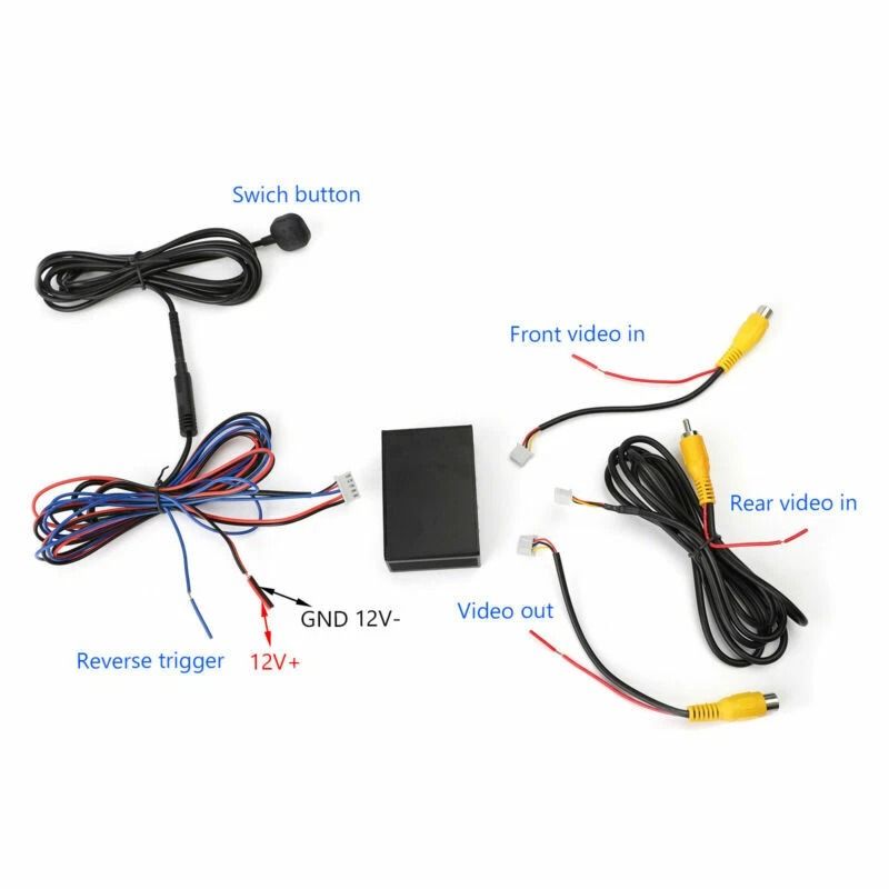 Universal Car Front Rear Parking Camera Control Box 2 Channel Camera Switch Converter 5