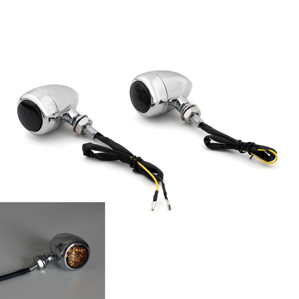 Motorcycle Bullet Turn Signals For Chopper Cafe Racer Front Or Rear Indicators 2
