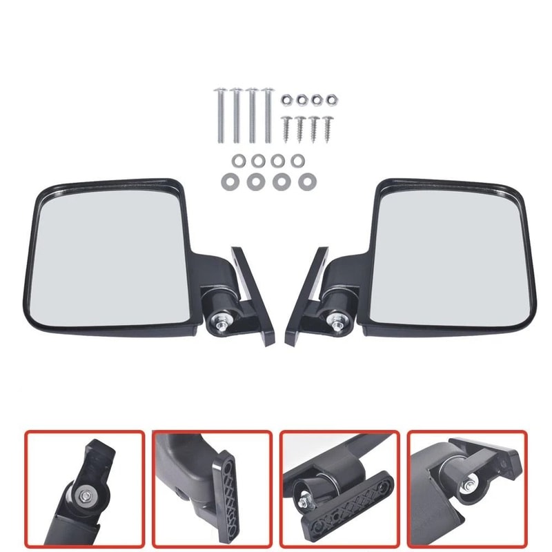 Folding Golf Cart Side Mirrors For EZGO Yamaha Club Car 2