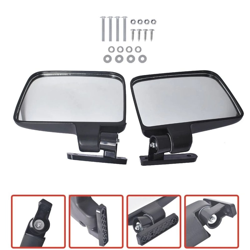 Folding Golf Cart Side Mirrors For EZGO Yamaha Club Car 3
