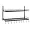 2 Tier Wall Mounted Pot Rack With 10 Hooks For Pots Pans Kitchen Storage 9