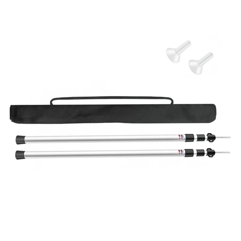 Adjustable Aluminum Tarp Poles Set For Camping Canopy Awning Tent Shelter 1