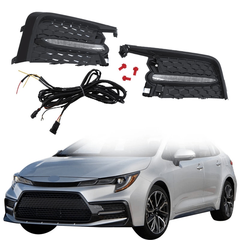 Toyota Corolla SE XSE Front LED DRL Fog Lights Pair High Visibility Upgrade 0