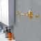 Vintage Wall Mounted Brass Towel Shelf Hook Rack Classic Bathroom Organizer 1