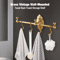 Vintage Wall Mounted Brass Towel Shelf Hook Rack Classic Bathroom Organizer 6