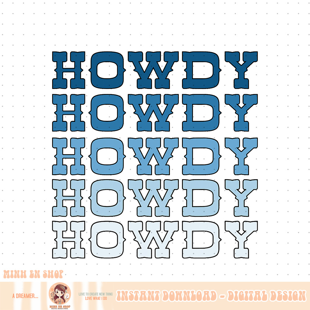 Blue Wild West Western Rodeo Yeehaw Howdy Cowgirl Country PNG Download.jpg