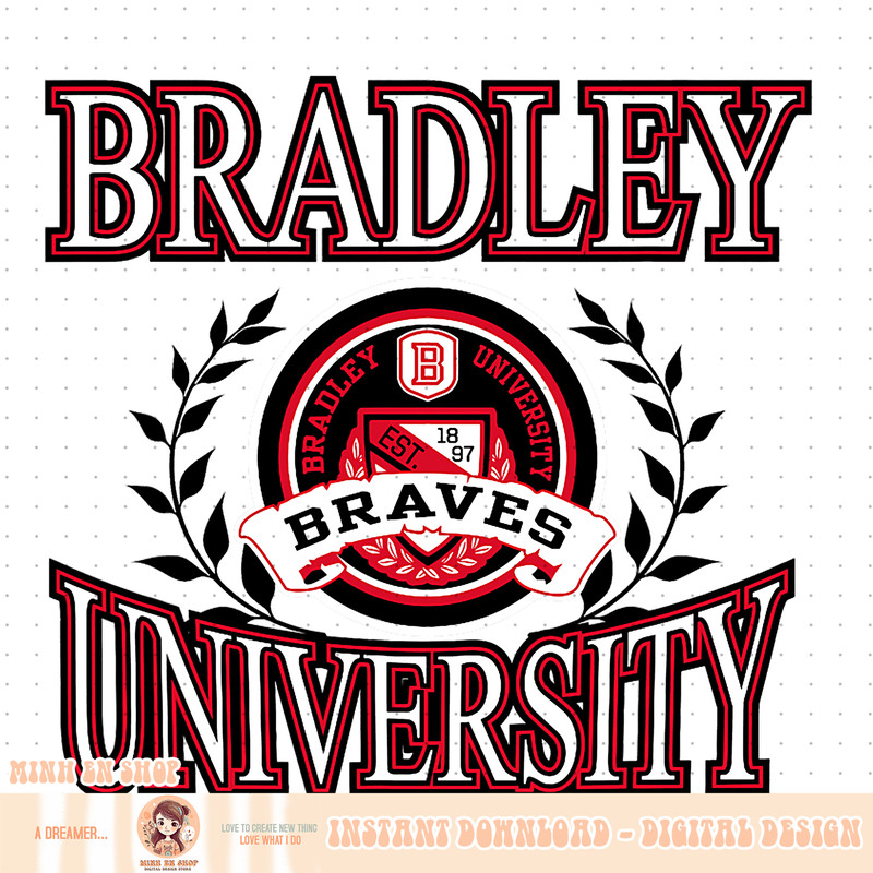 Bradley Braves Laurels Red Officially Licensed PNG Download.jpg