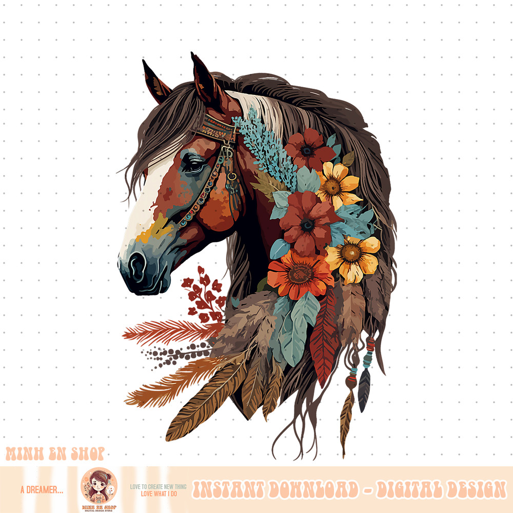 Equestrian Horse Girl Boho Western Cowgirl Horseback Riding PNG Download.jpg