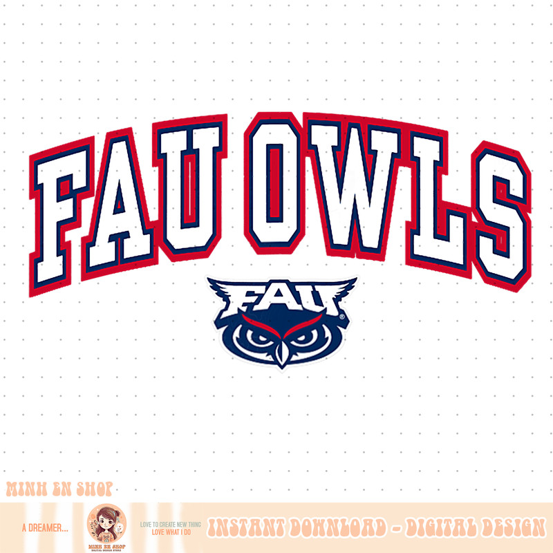 Florida Atlantic Owls Womens Arch Over Navy PNG Download.jpg