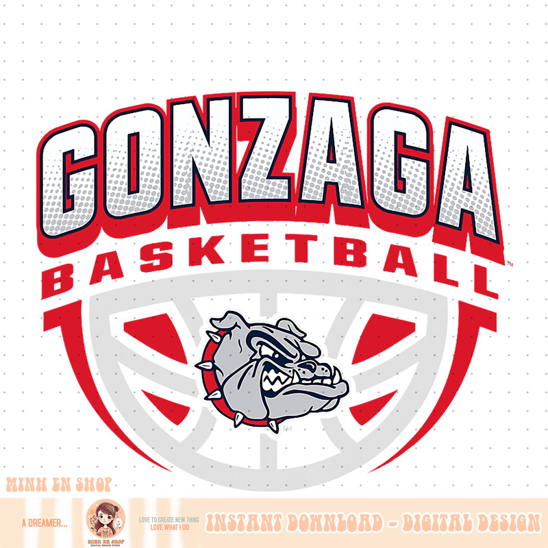 Gonzaga Bulldogs Basketball Dribble Navy Officially Licensed PNG Download.jpg