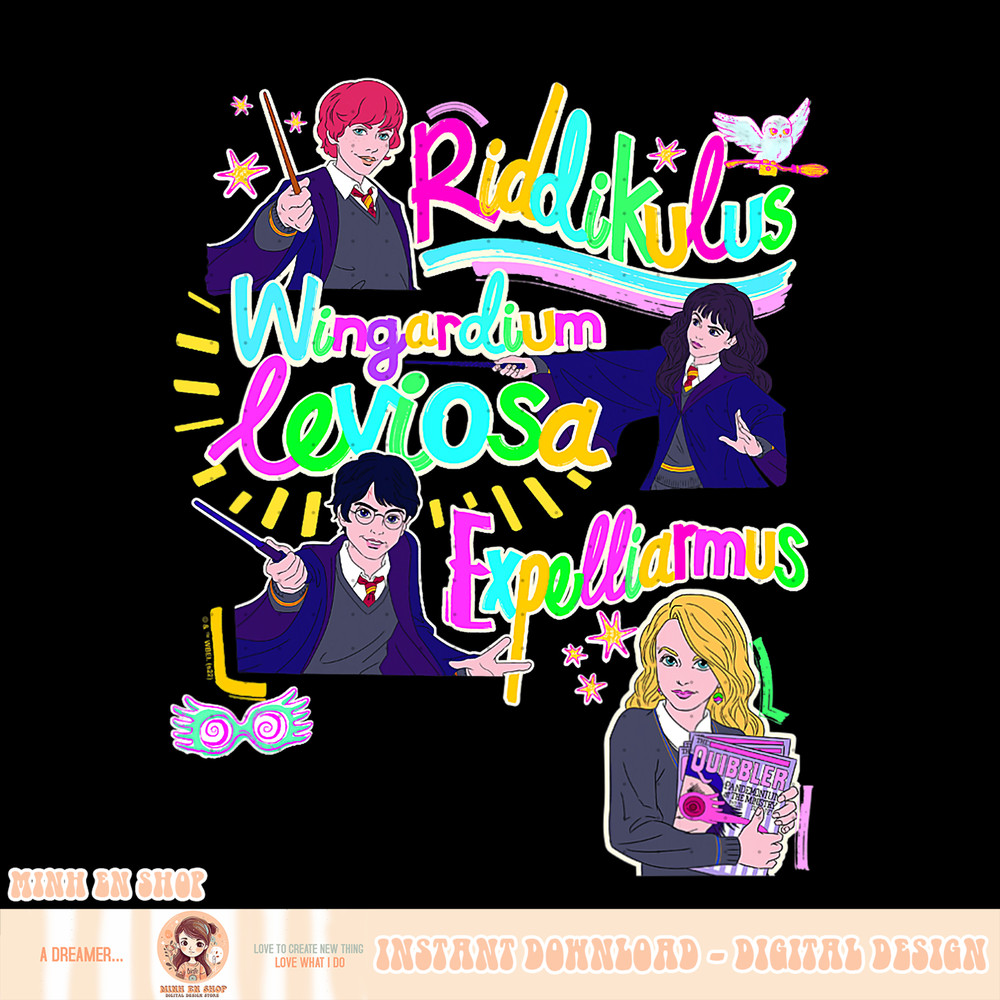 Harry Potter Deathly Hallows 2 Magic Words Group Poster PNG Download.jpg