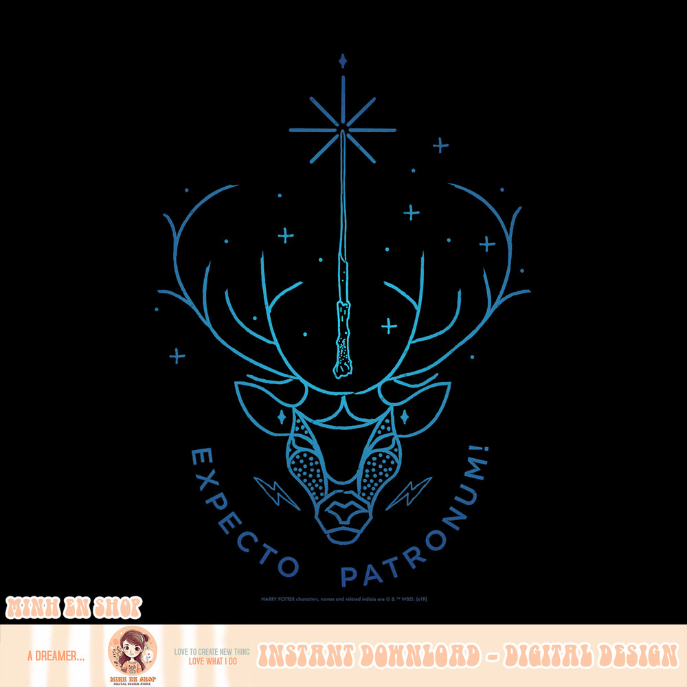 Harry Potter Expecto Patronum Stag Line Art PNG Download.jpg
