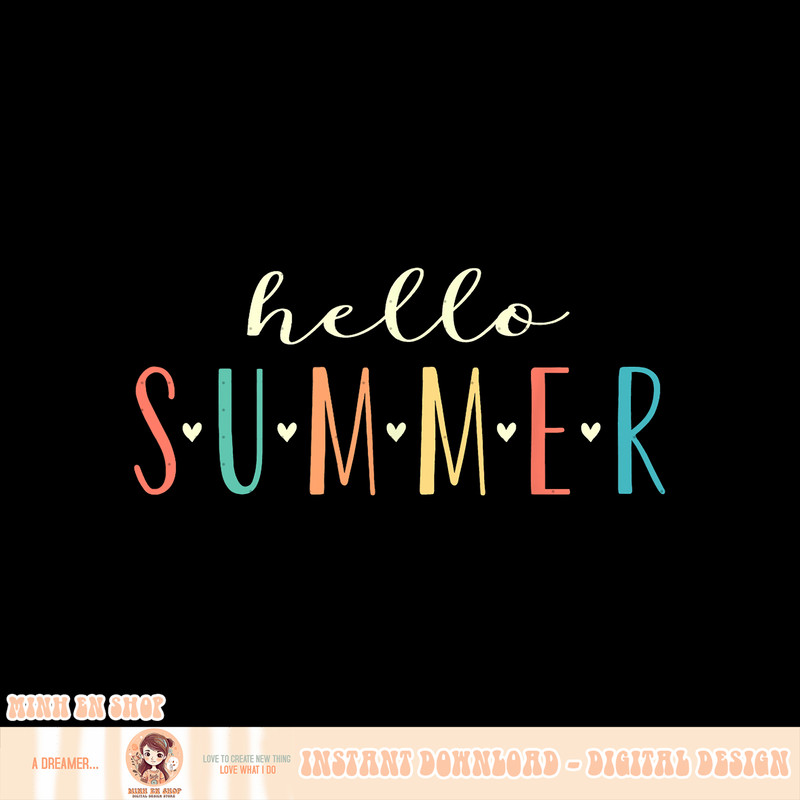 Hello Summer Cute Floral Design Summer Vacation, png, sublimation copy.jpg