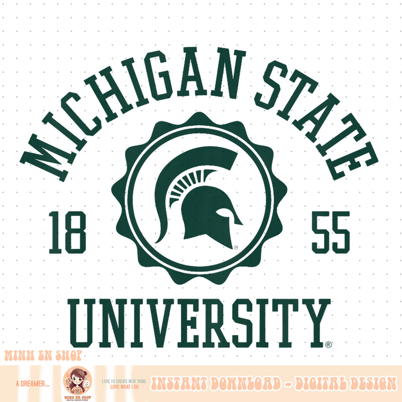 Kids Michigan State Spartans Kids Stamp 1855 Officially Licensed PNG Download.jpg