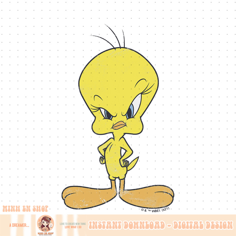 Looney Tunes Tweety Bird Distressed Glare Profile PNG Download.jpg
