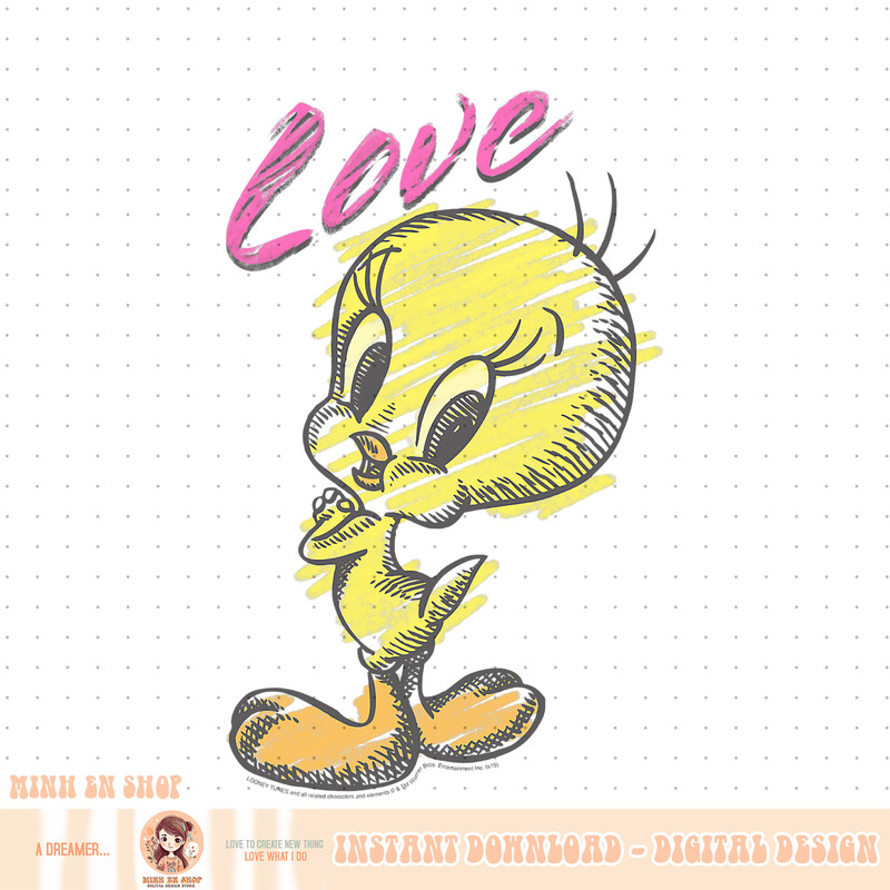 Looney Tunes Tweety Bird Love Sketch PNG Download.jpg