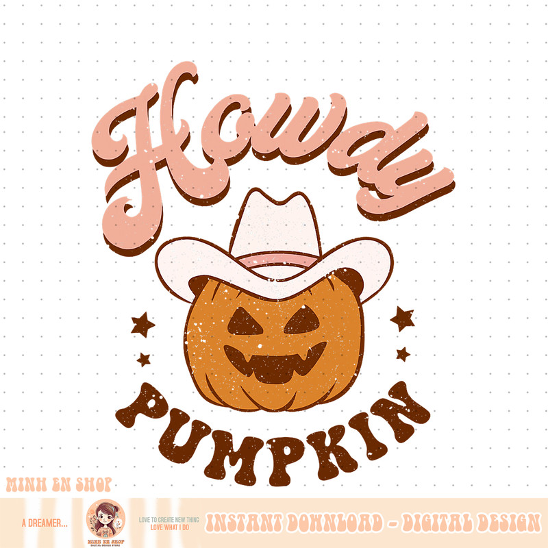 Retro Howdy Pumpkin Fall Autumn Western Halloween Costume PNG Download.jpg