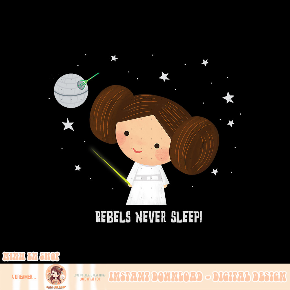 Star Wars Kawaii Princess Leia Rebels Never Sleep PNG Download.jpg