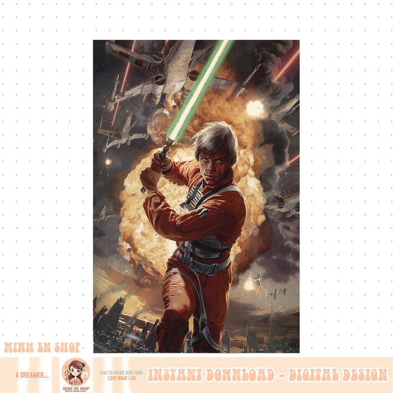 Star Wars Luke Skywalker Charging Poster Graphic PNG Download PNG Download.jpg
