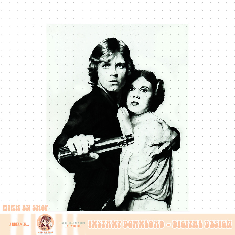 Star Wars Luke Skywalker Princess Leia Twins Graphic PNG Download PNG Download.jpg