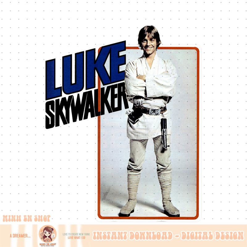 Star Wars Luke Skywalker Smiling Card Graphic PNG Download PNG Download.jpg