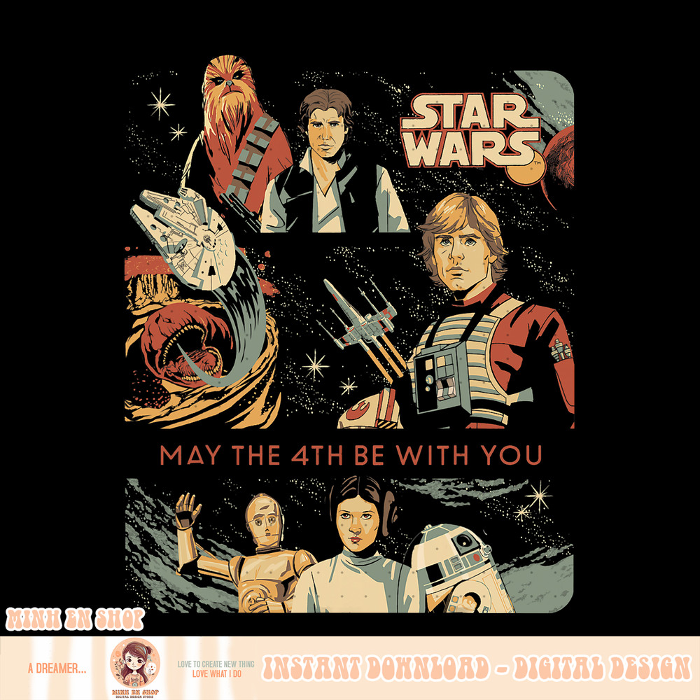 Star Wars May the 4th Be With You Classic Vintage Art PNG Download.jpg