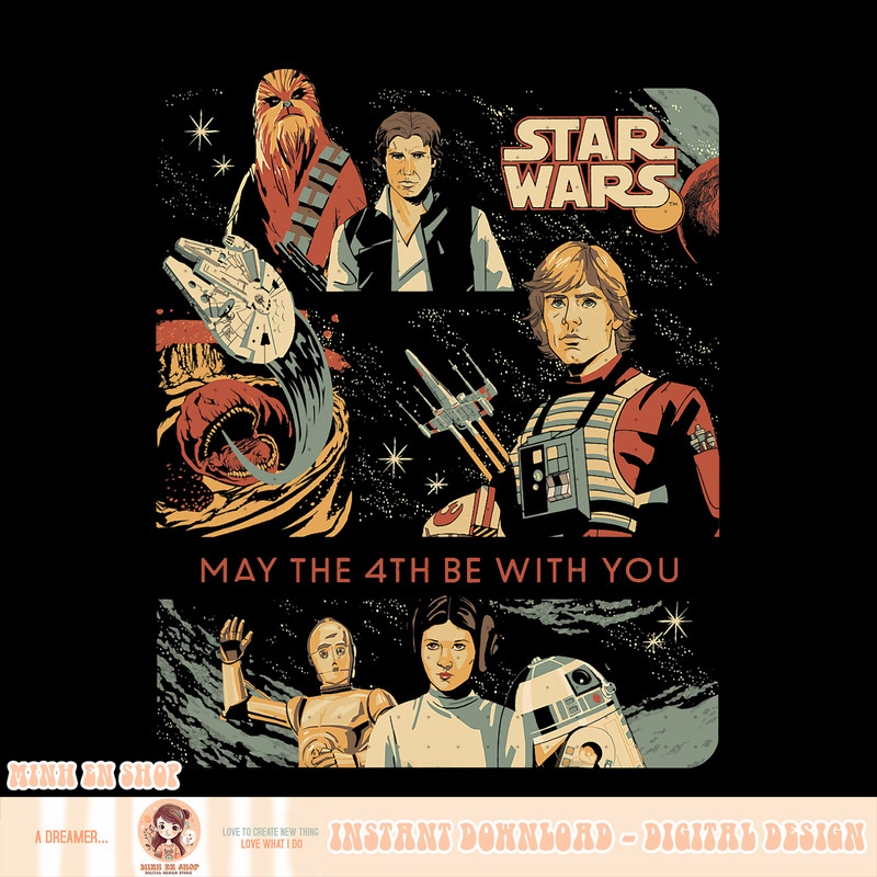 Star Wars May the 4th Be With You Classic Vintage Art PNG Download.jpg