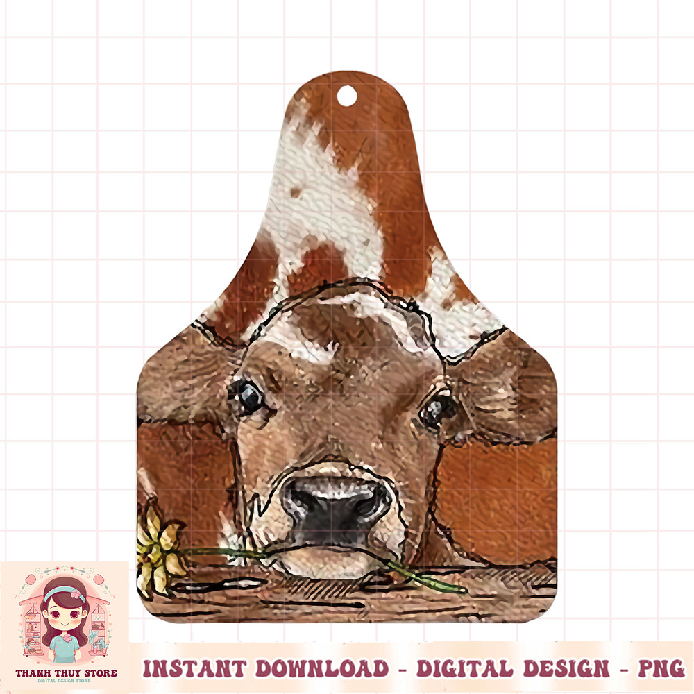 Cow Show Tag Cowhide Western Farm Animal Farm Life Farmer PNG Download.jpg