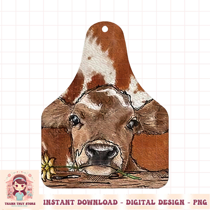 Cow Show Tag Cowhide Western Farm Animal Farm Life Farmer PNG Download.jpg