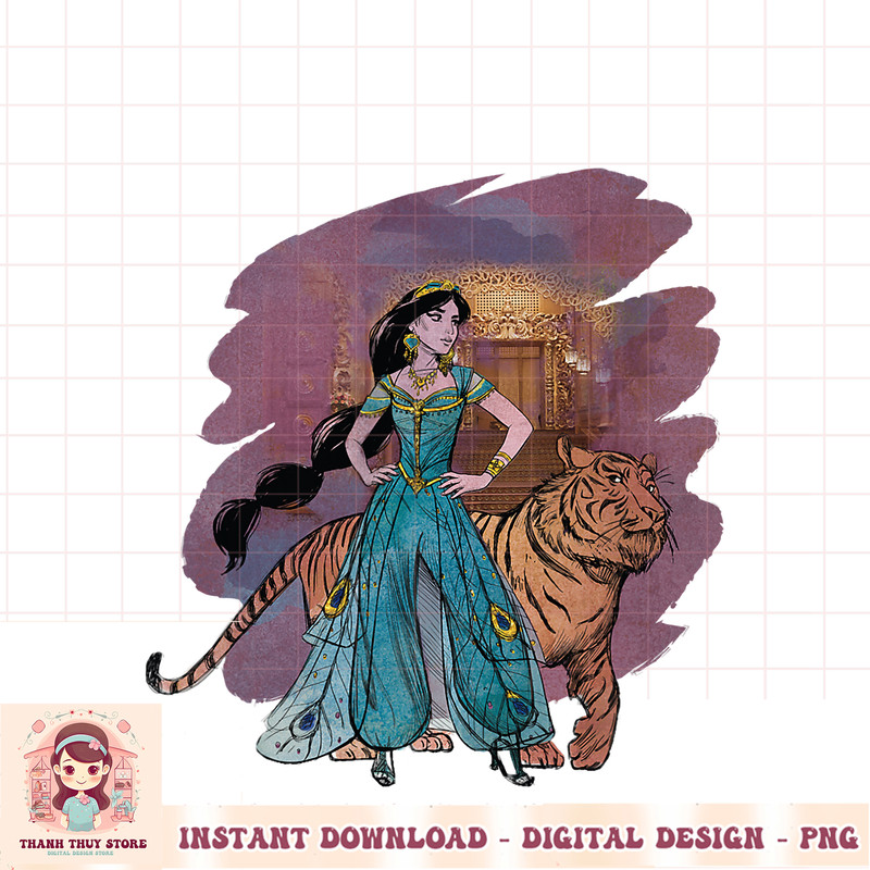 Disney Aladdin Live Action Princess Jasmine Painting PNG Download PNG Download.jpg