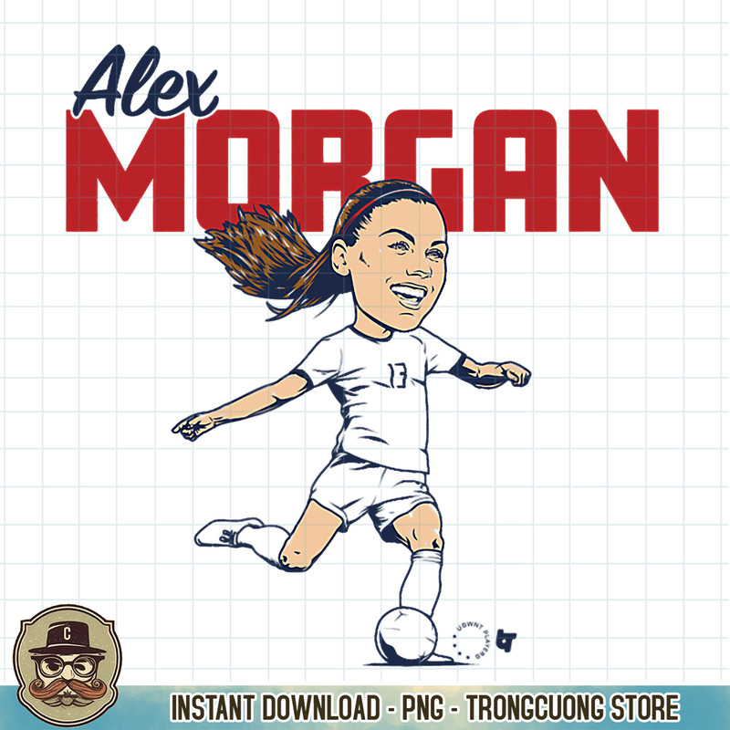 Alex Morgan Caricature, USWNT Players Association Soccer PNG Download.jpg