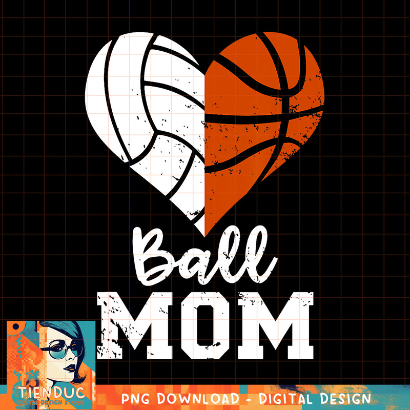 Ball Mom Heart Funny Volleyball Basketball Mom, png, sublimation copy.jpg