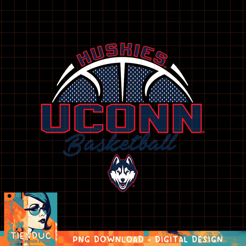 Connecticut Huskies Basketball Swish Gray, png, sublimation copy.jpg