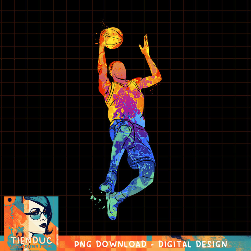 Dunking Basketball Player Basketball Graphic, png, sublimation copy.jpg