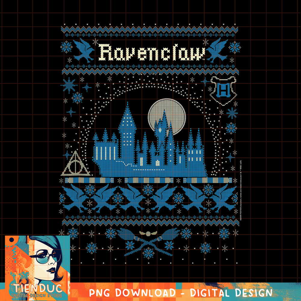 Harry Potter Ravenclaw Ugly Christmas Sweater Pattern PNG Download.jpg
