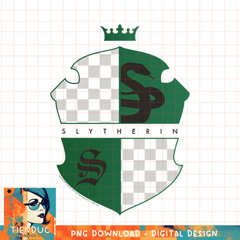 Harry Potter Slytherin Checkered Shield Crest PNG Download.jpg
