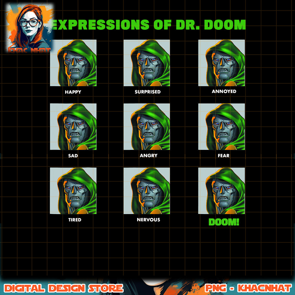 Marvel Expressions Of Dr. Doom Panels png, digital download, instant .jpg