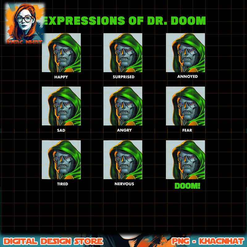 Marvel Expressions Of Dr. Doom Panels png, digital download, instant .jpg