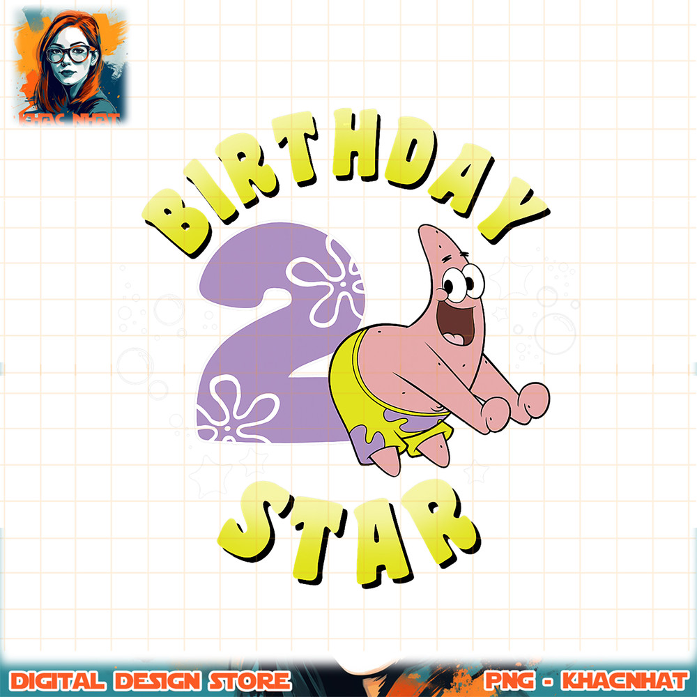 Nickelodeon SpongeBob SquarePants Patrick Star 2nd Birthday png, digital download, instant .jpg