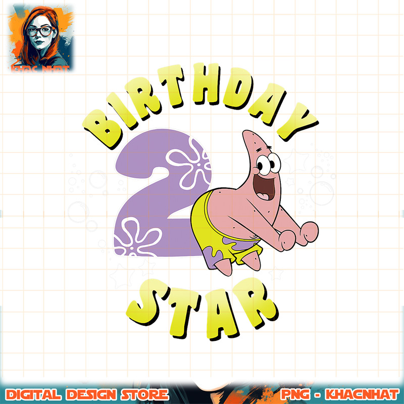 Nickelodeon SpongeBob SquarePants Patrick Star 2nd Birthday png, digital download, instant .jpg